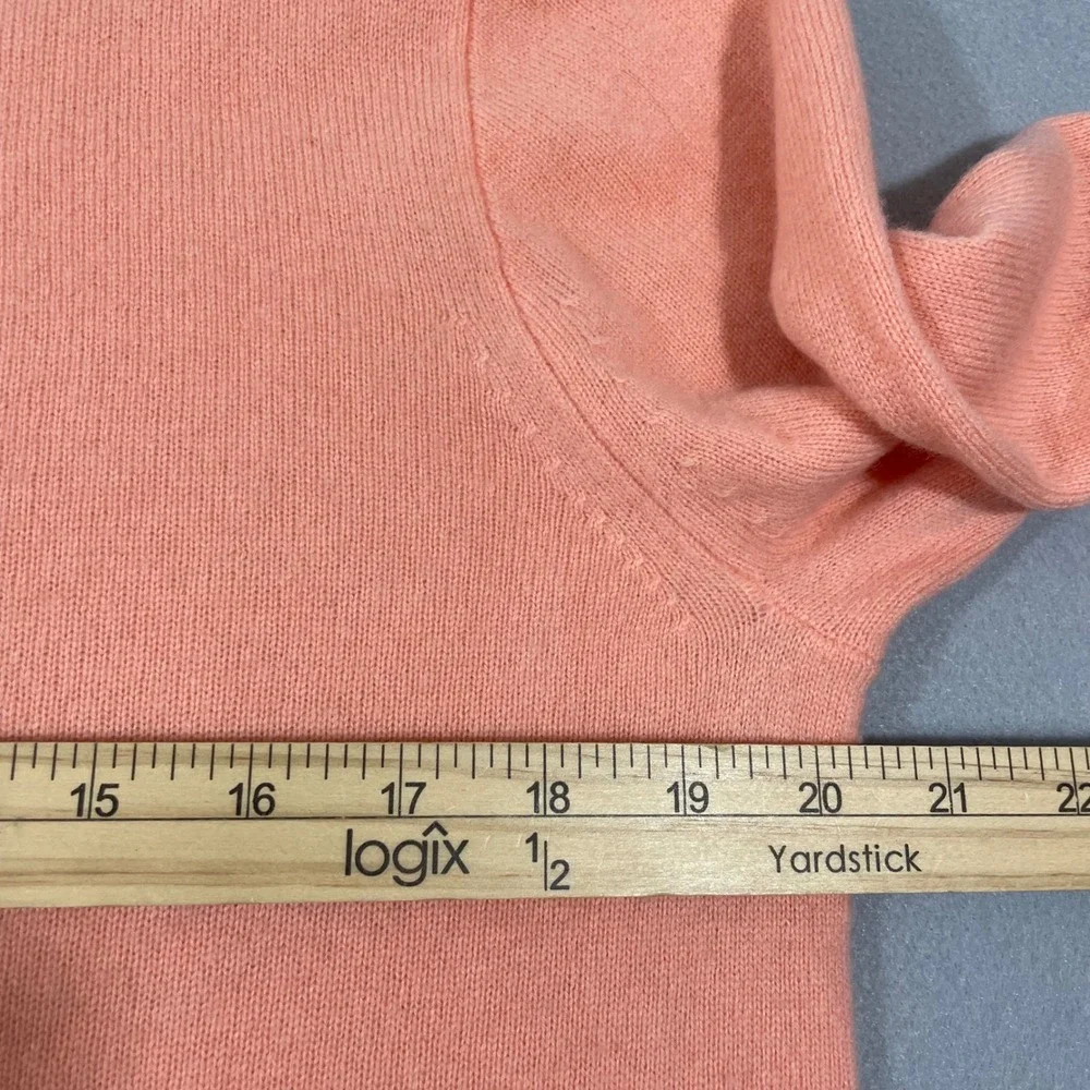 J.Crew Cashmere Slim-Fit Crewneck Sweater Womens Peach Pastel Orange Large K1313